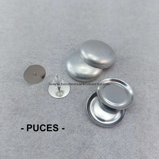 Boucles d'oreilles puces et boutons à recouvrir