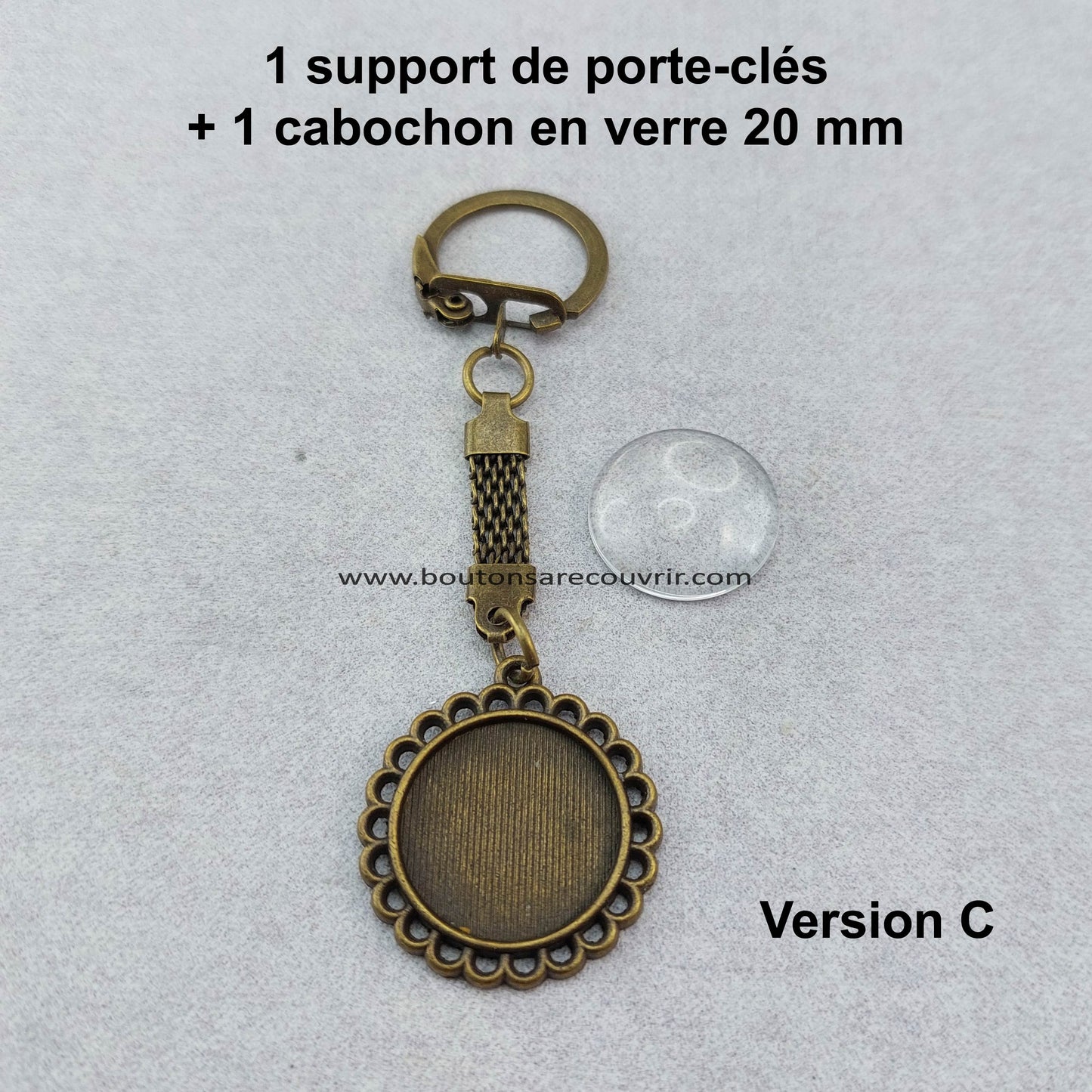 Porte clé personnalisable - cabochon en verre