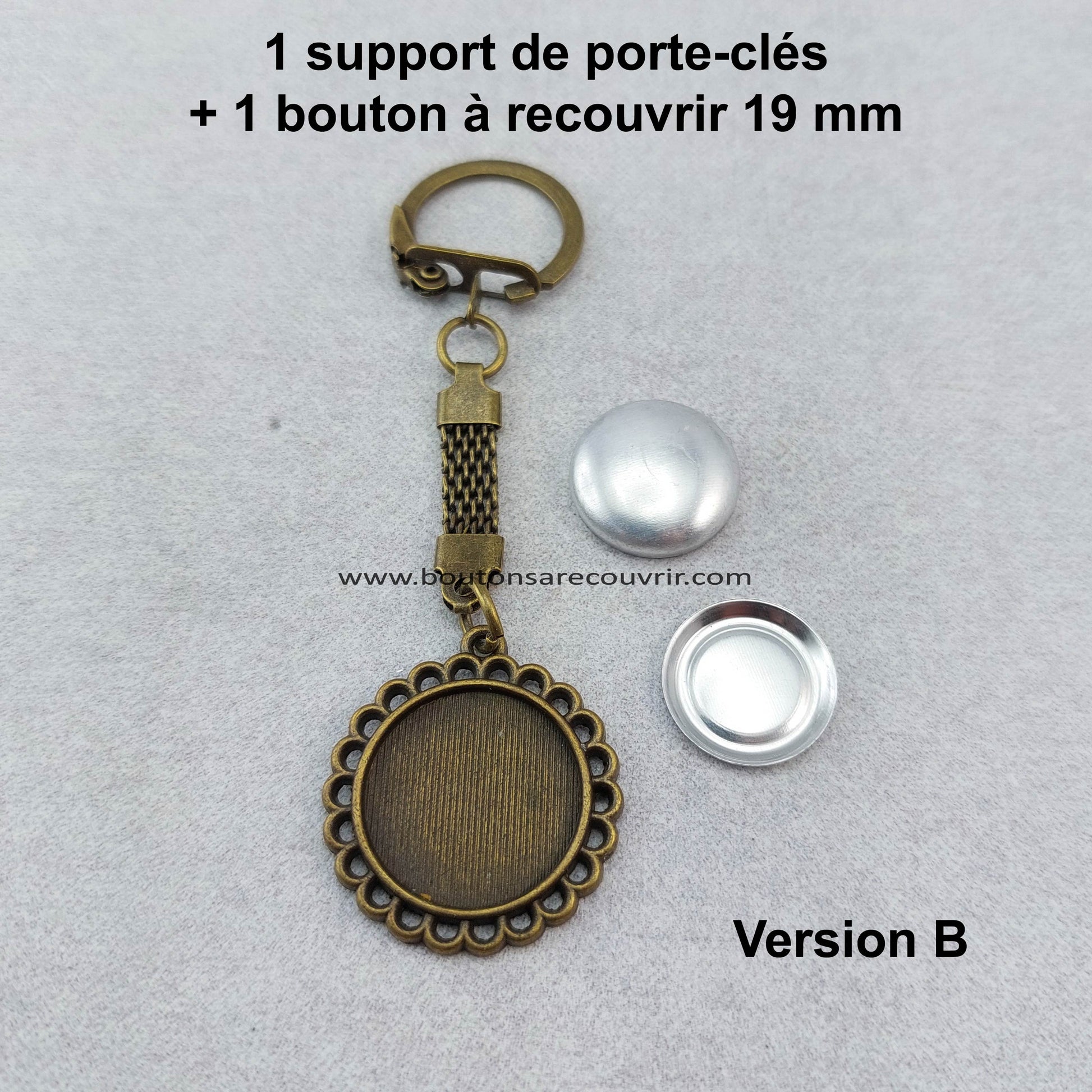 Porte clés personnalisable - bouton à recouvrir
