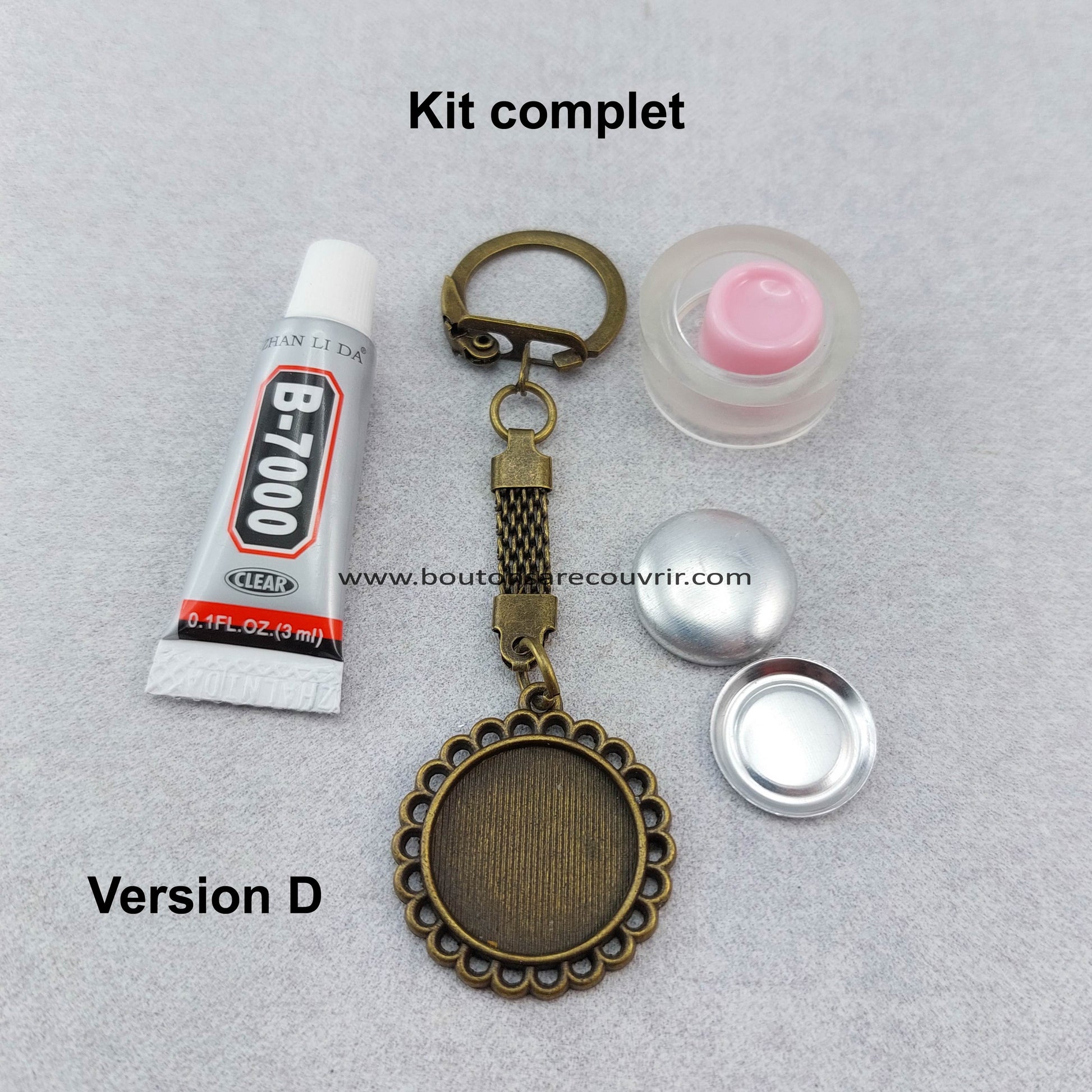 Kit complet porte clé personnalisable bouton à recouvrir