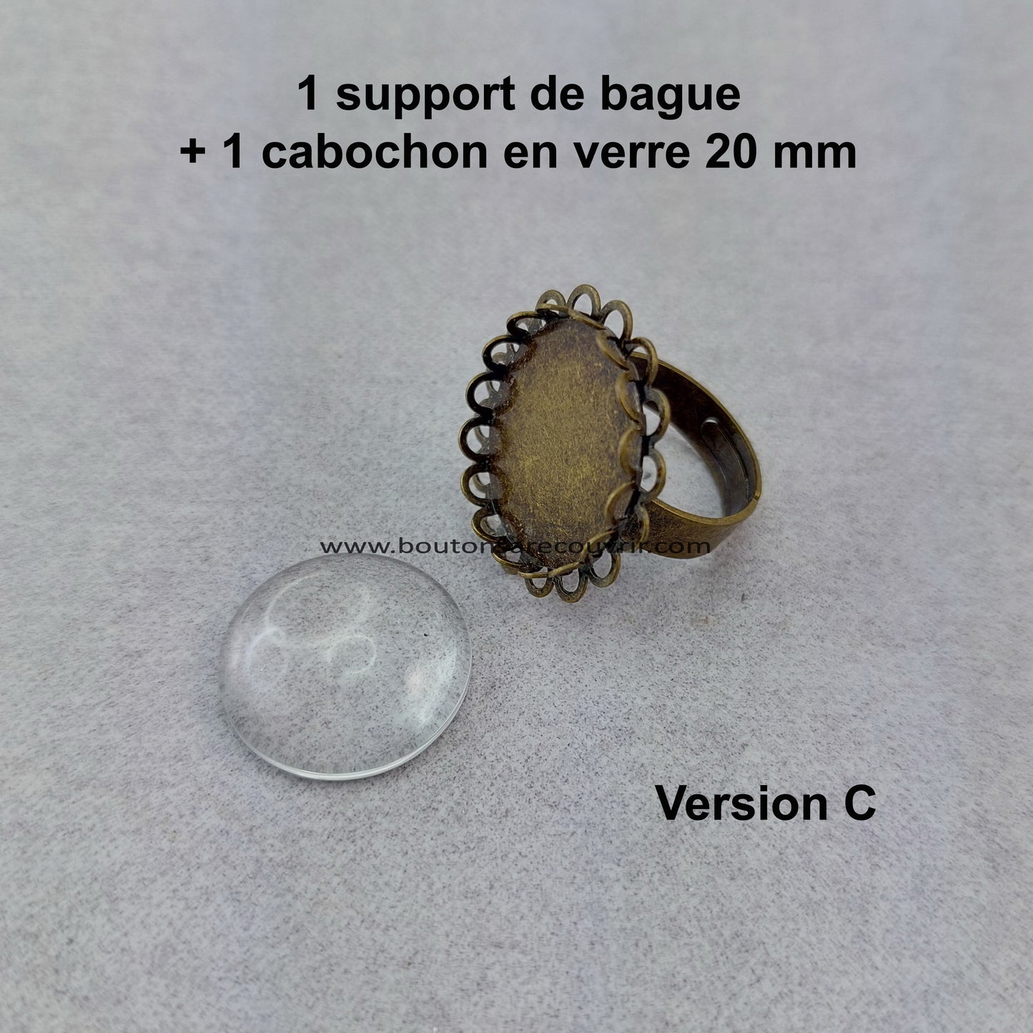 Bague personnalisable - Bouton à recouvrir