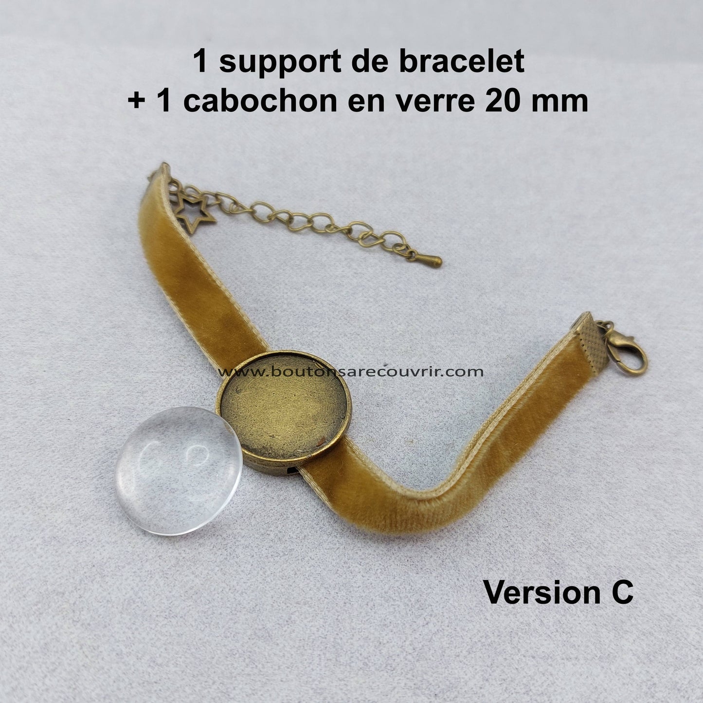 Boutons à recouvrir - cabochon en verre