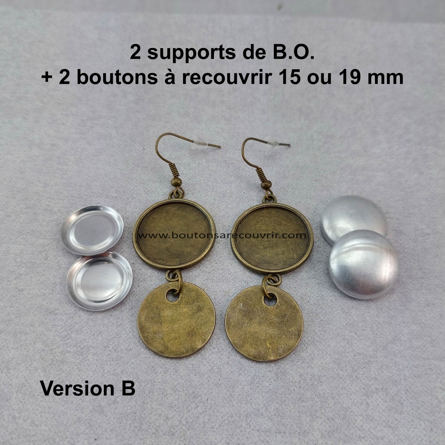 Boutons à recouvrir - Boucles d'oreilles