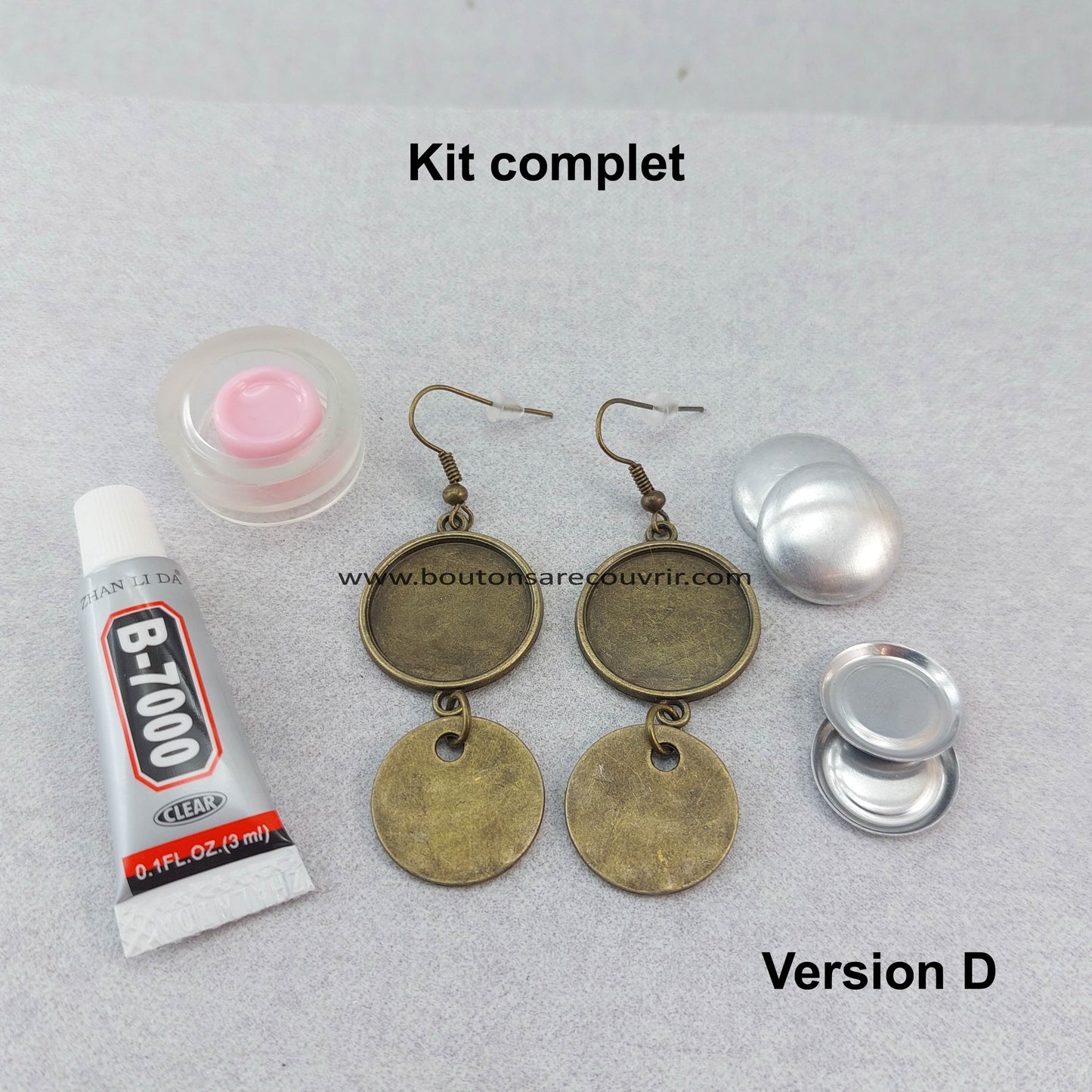 Boutons à recouvrir - Boucles d'oreilles