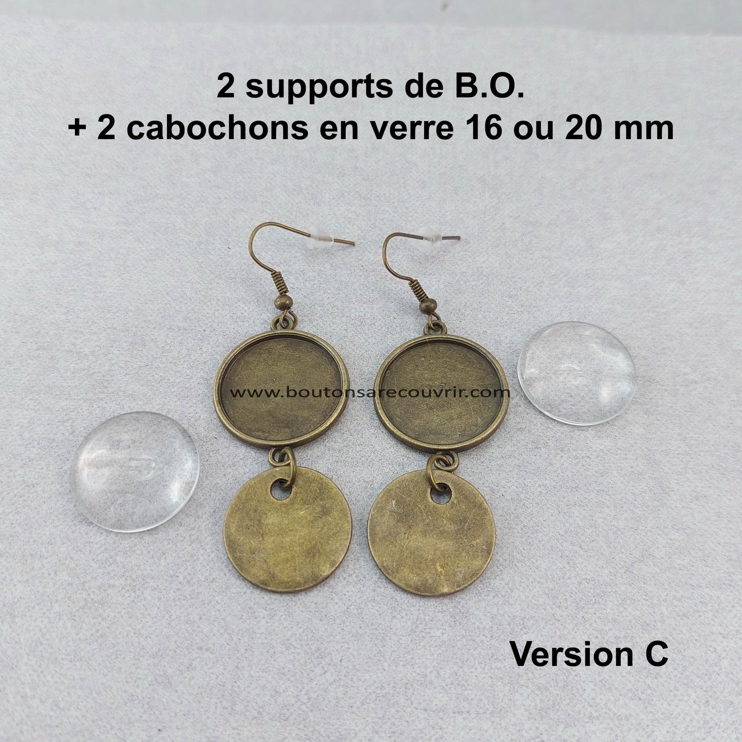 Boutons à recouvrir - Boucles d'oreilles