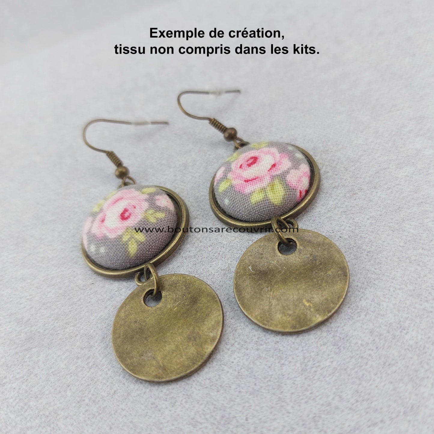 Boutons à recouvrir - Boucles d'oreilles