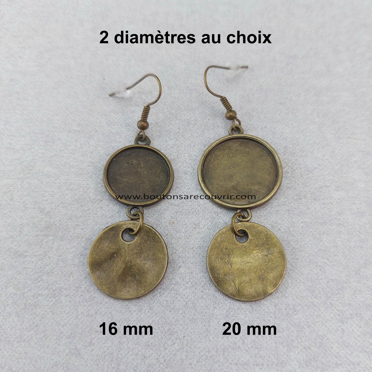 Boutons à recouvrir - Boucles d'oreilles