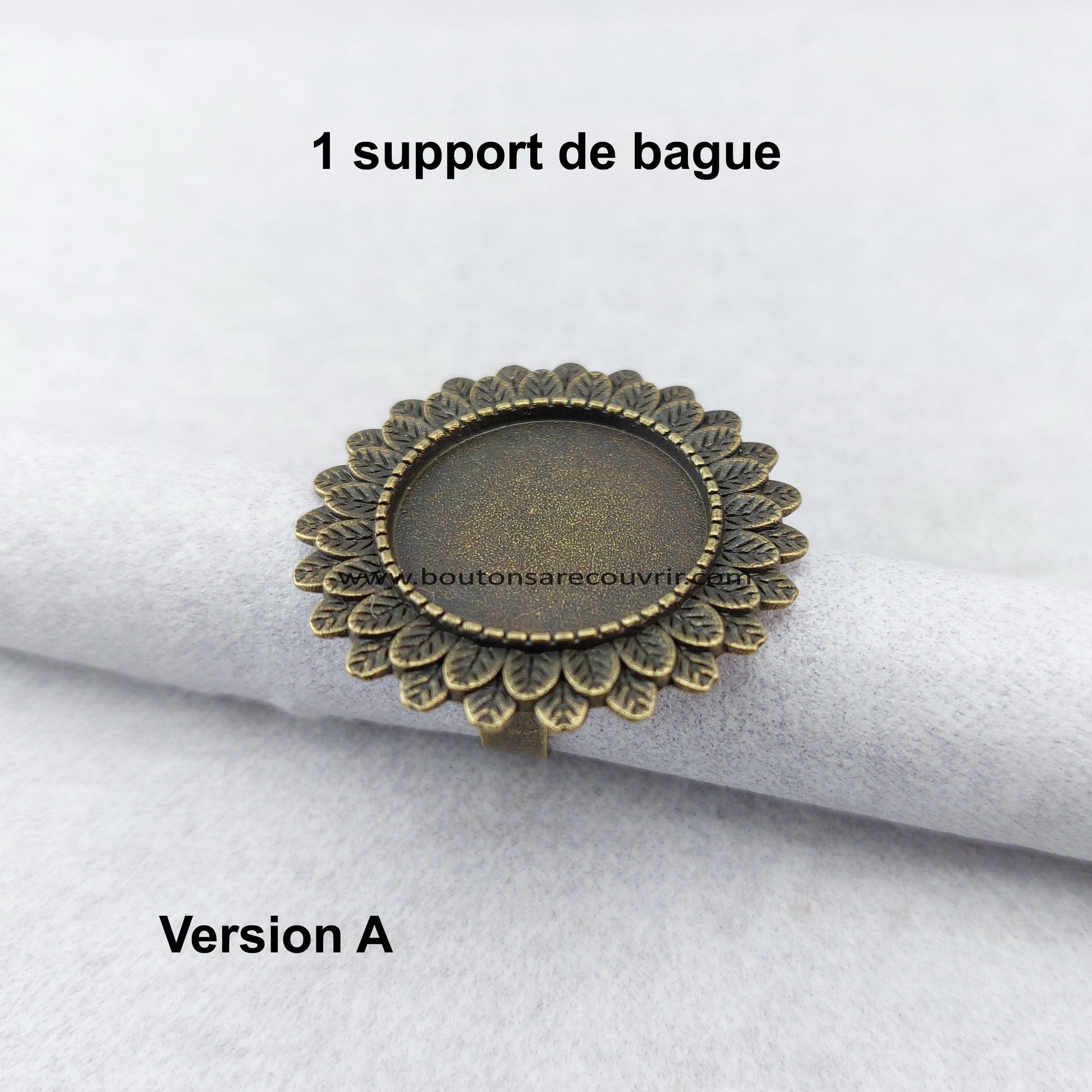 Bague bouton à recouvrir personnalisable