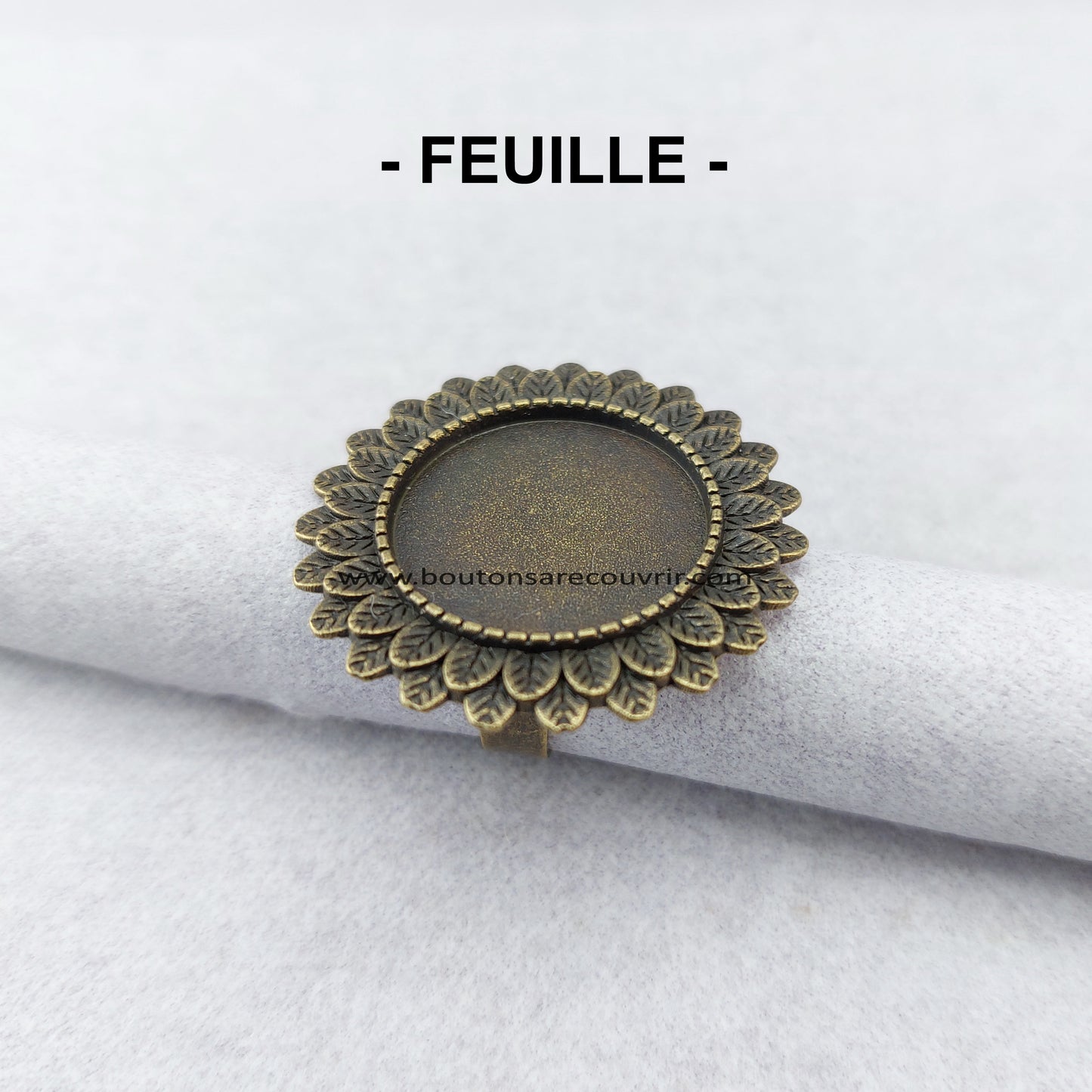 Bague bouton à recouvrir personnalisable