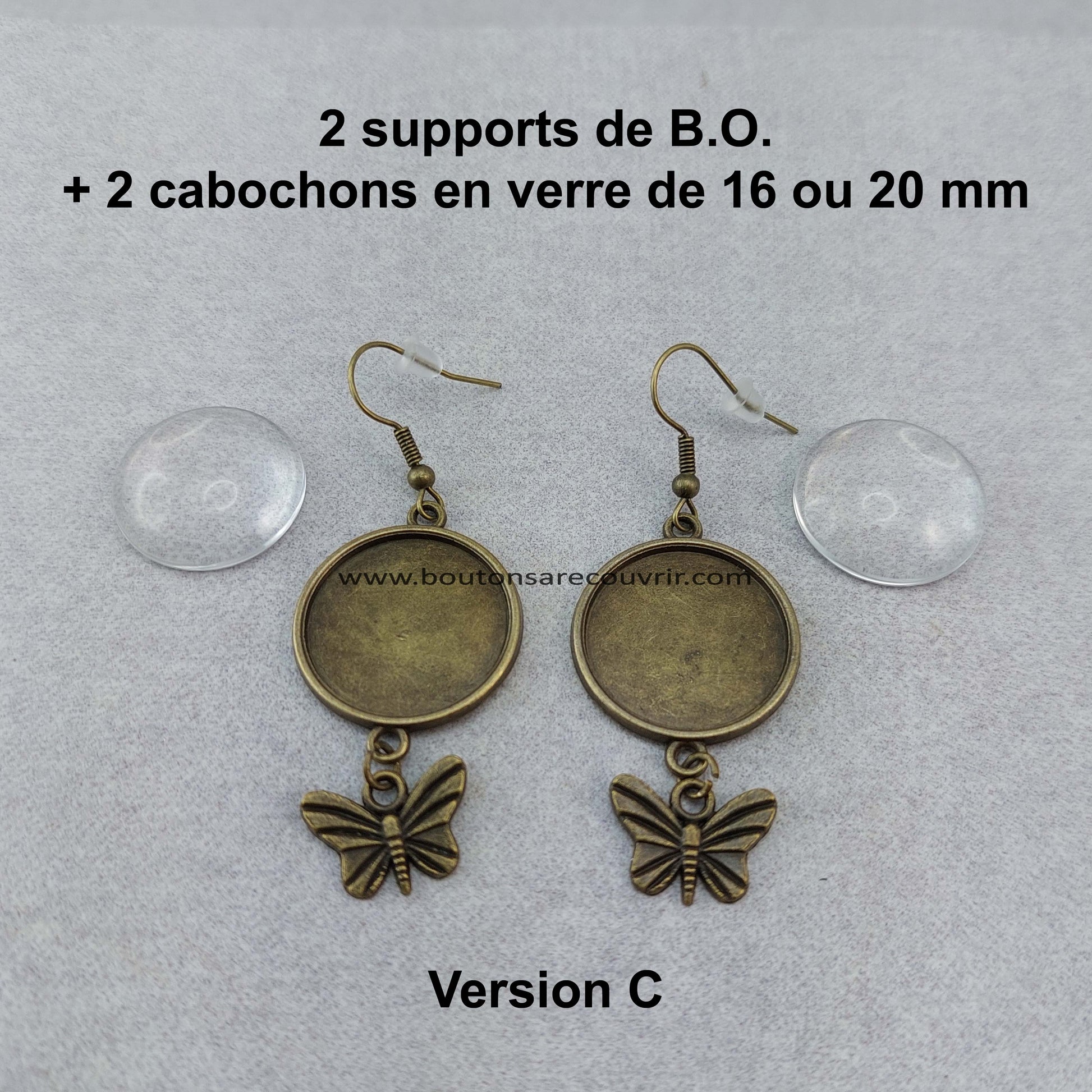 Boucles d'oreilles - boutons à recouvrir