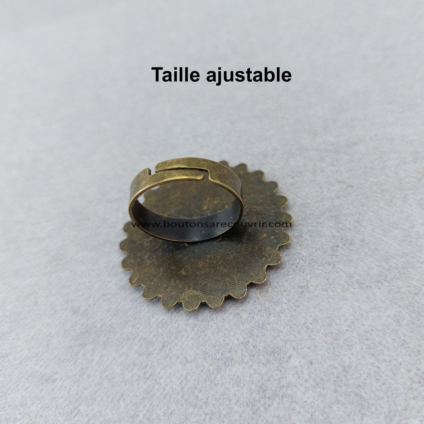 Bague bouton à recouvrir personnalisable