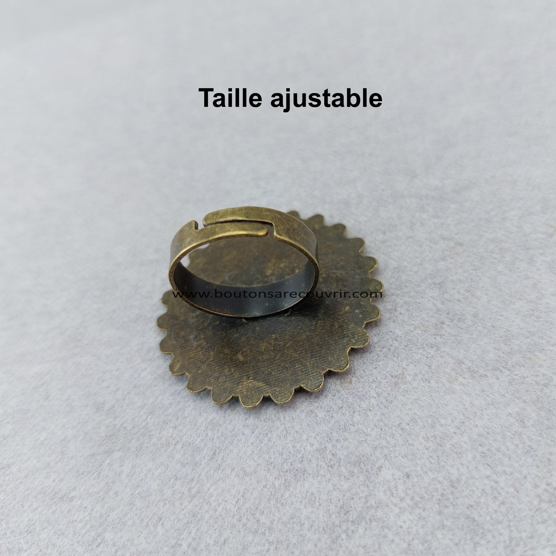 Bague bouton à recouvrir personnalisable