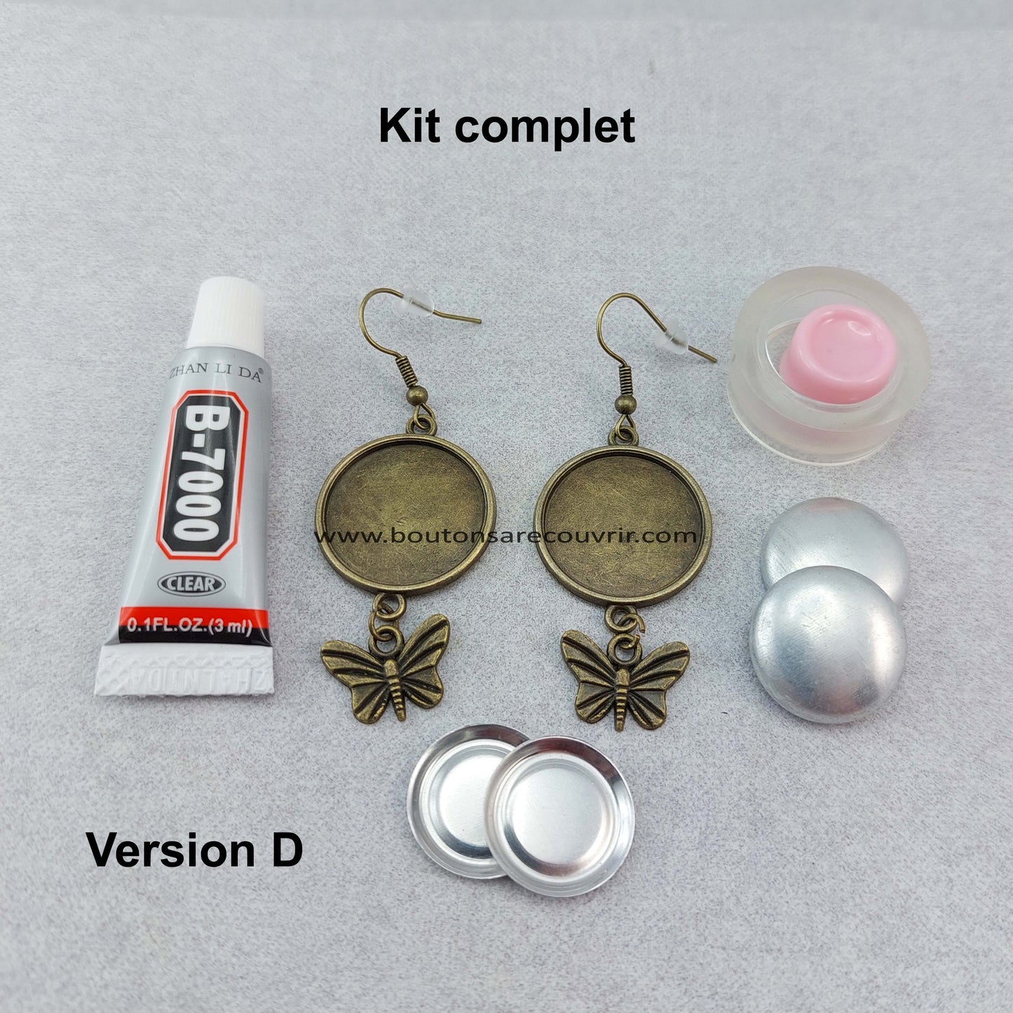 Boucles d'oreilles - boutons à recouvrir