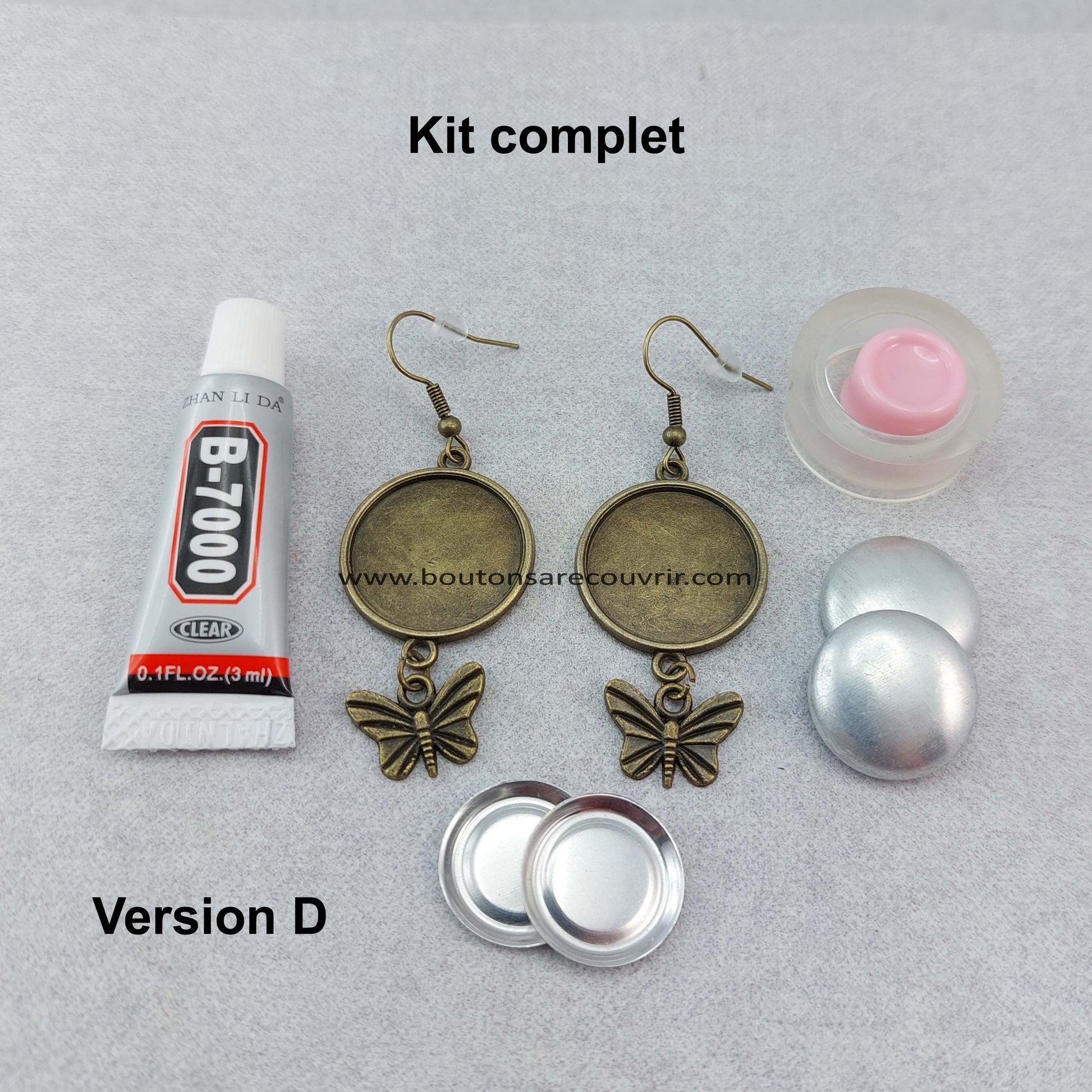 Boucles d'oreilles - boutons à recouvrir