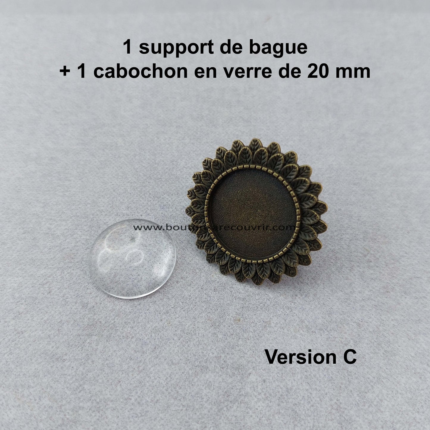 Bague bouton à recouvrir personnalisable