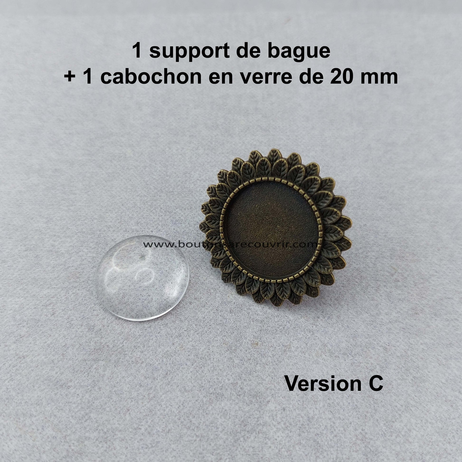 Bague bouton à recouvrir personnalisable