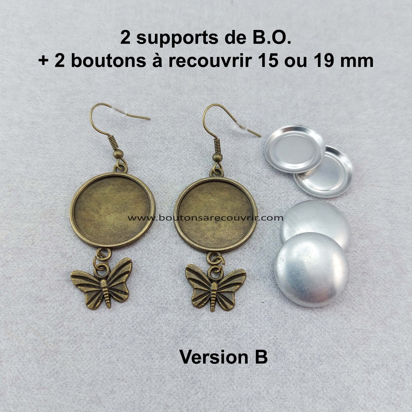 Boucles d'oreilles - boutons à recouvrir