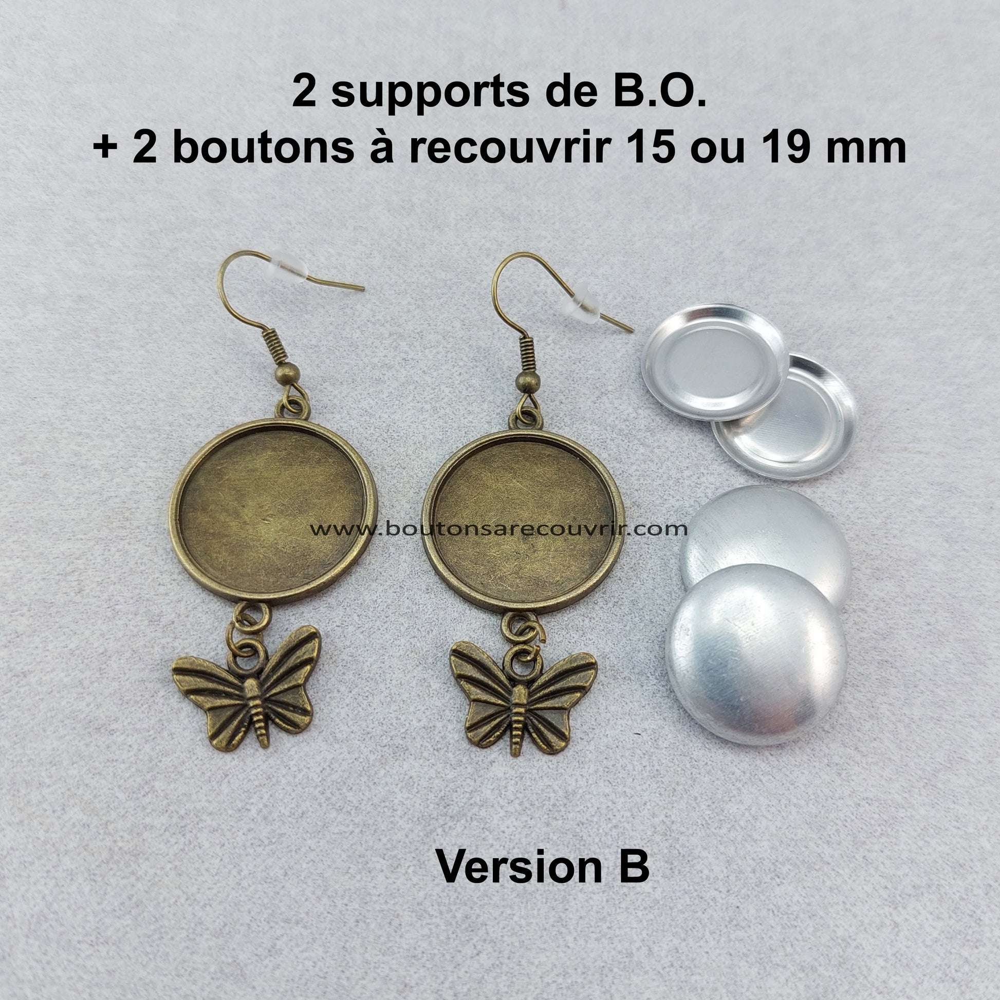 Boucles d'oreilles - boutons à recouvrir