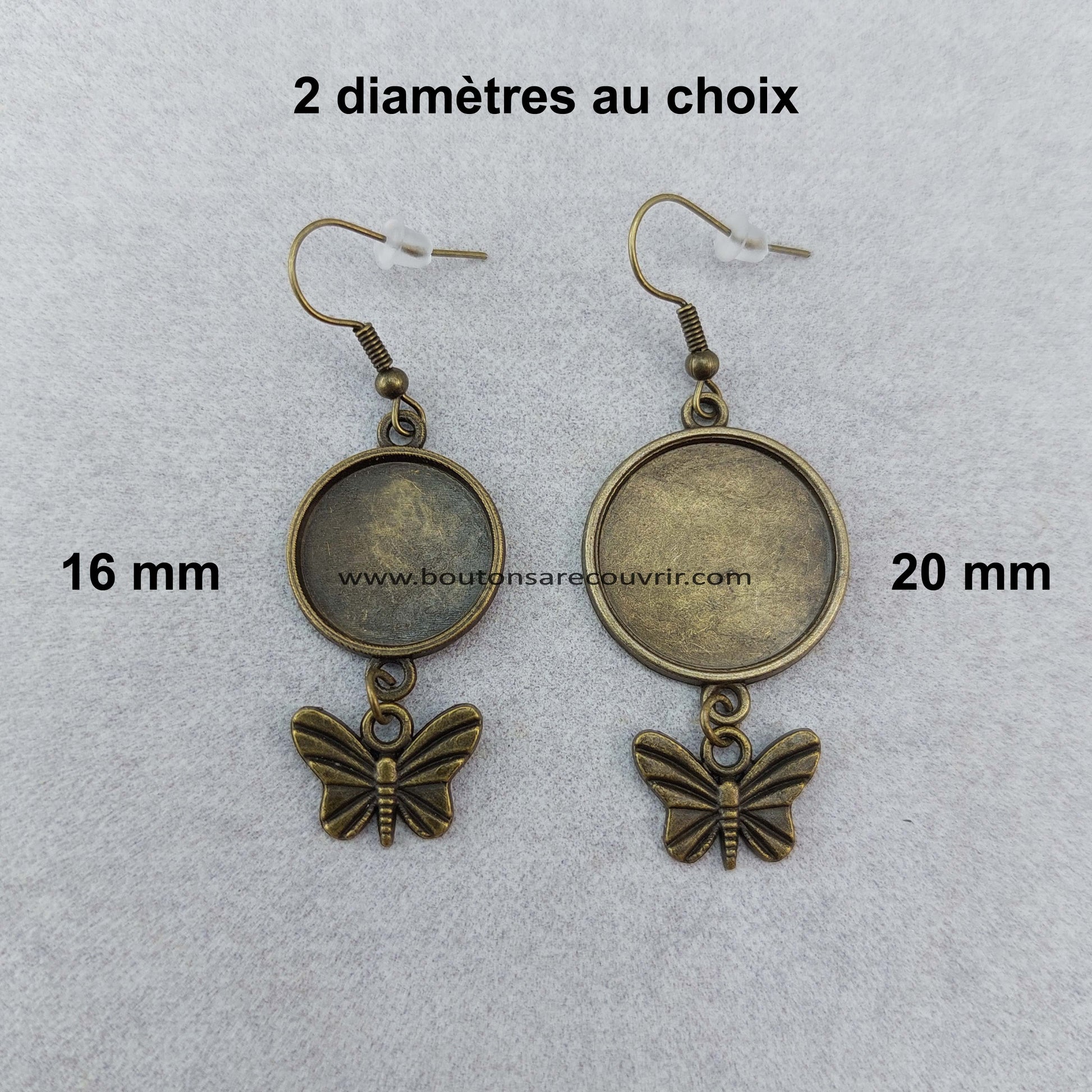 Boucles d'oreilles - boutons à recouvrir