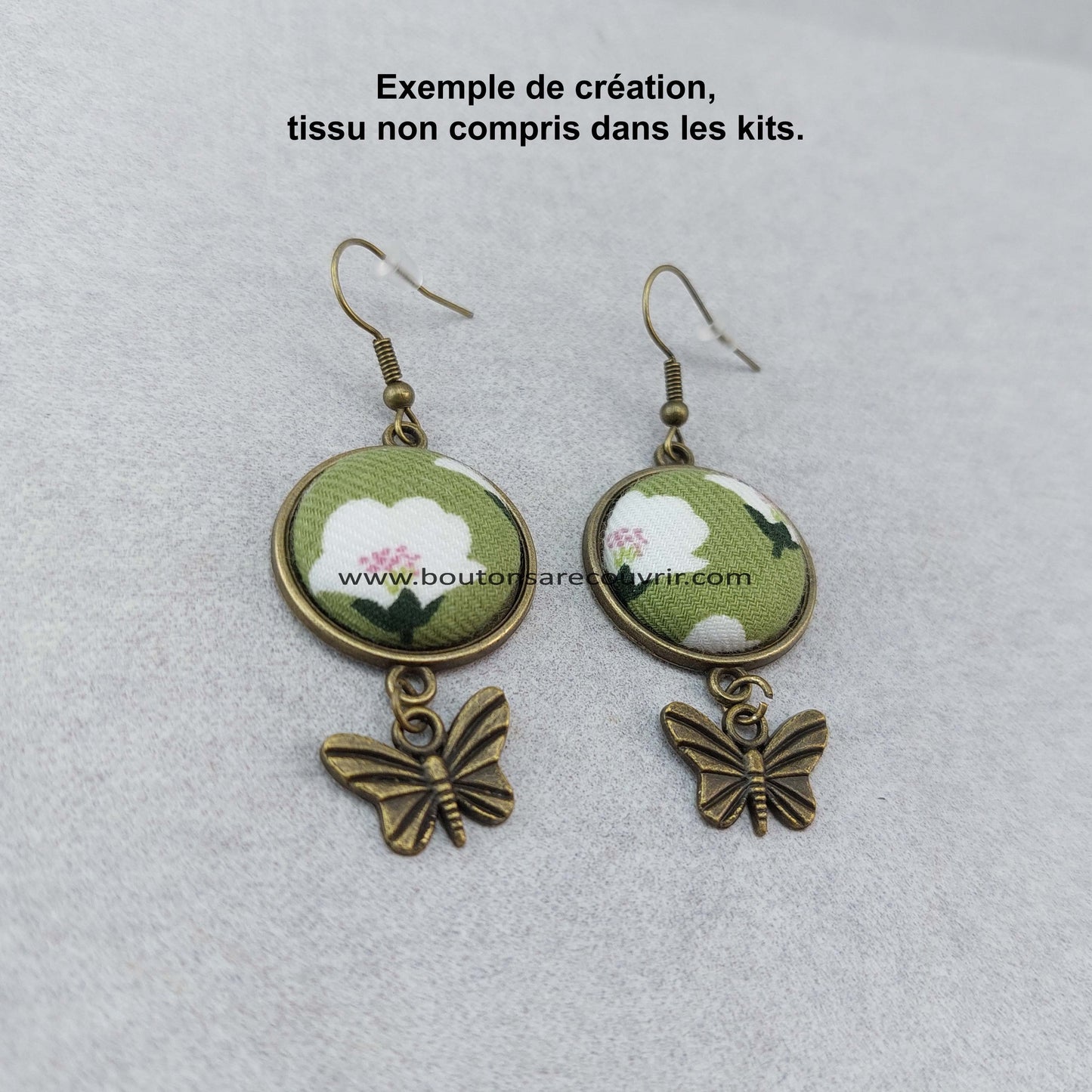 Boucles d'oreilles - boutons à recouvrir
