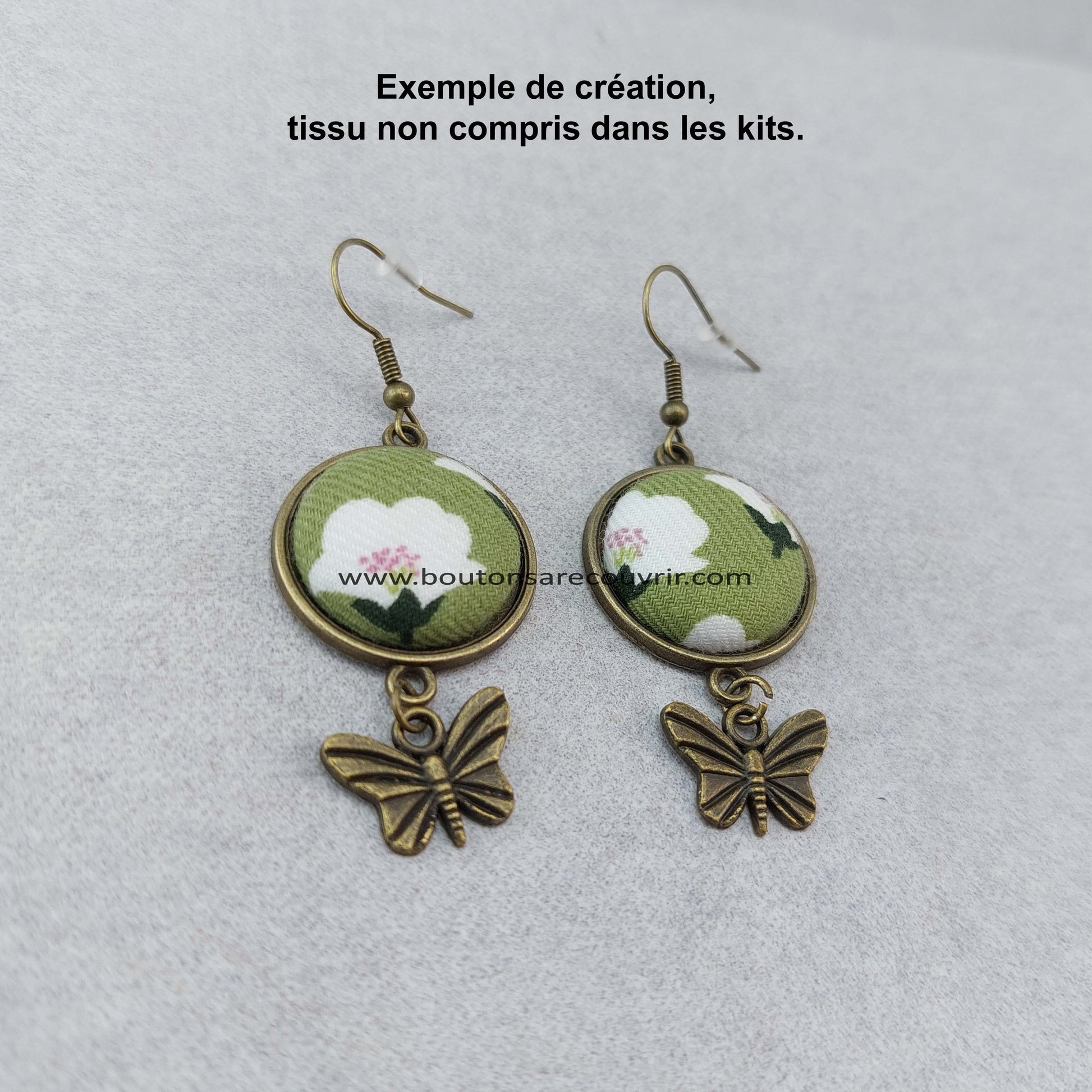 Boucles d'oreilles - boutons à recouvrir