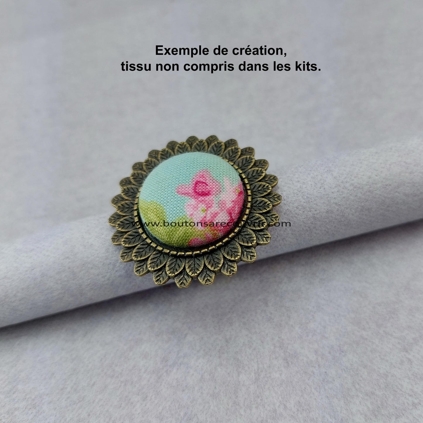 Bague bouton à recouvrir personnalisable