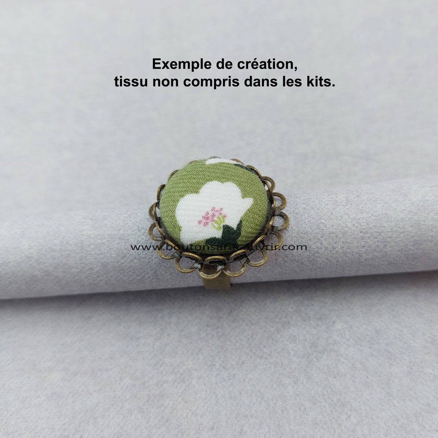 Bague personnalisable - Bouton à recouvrir
