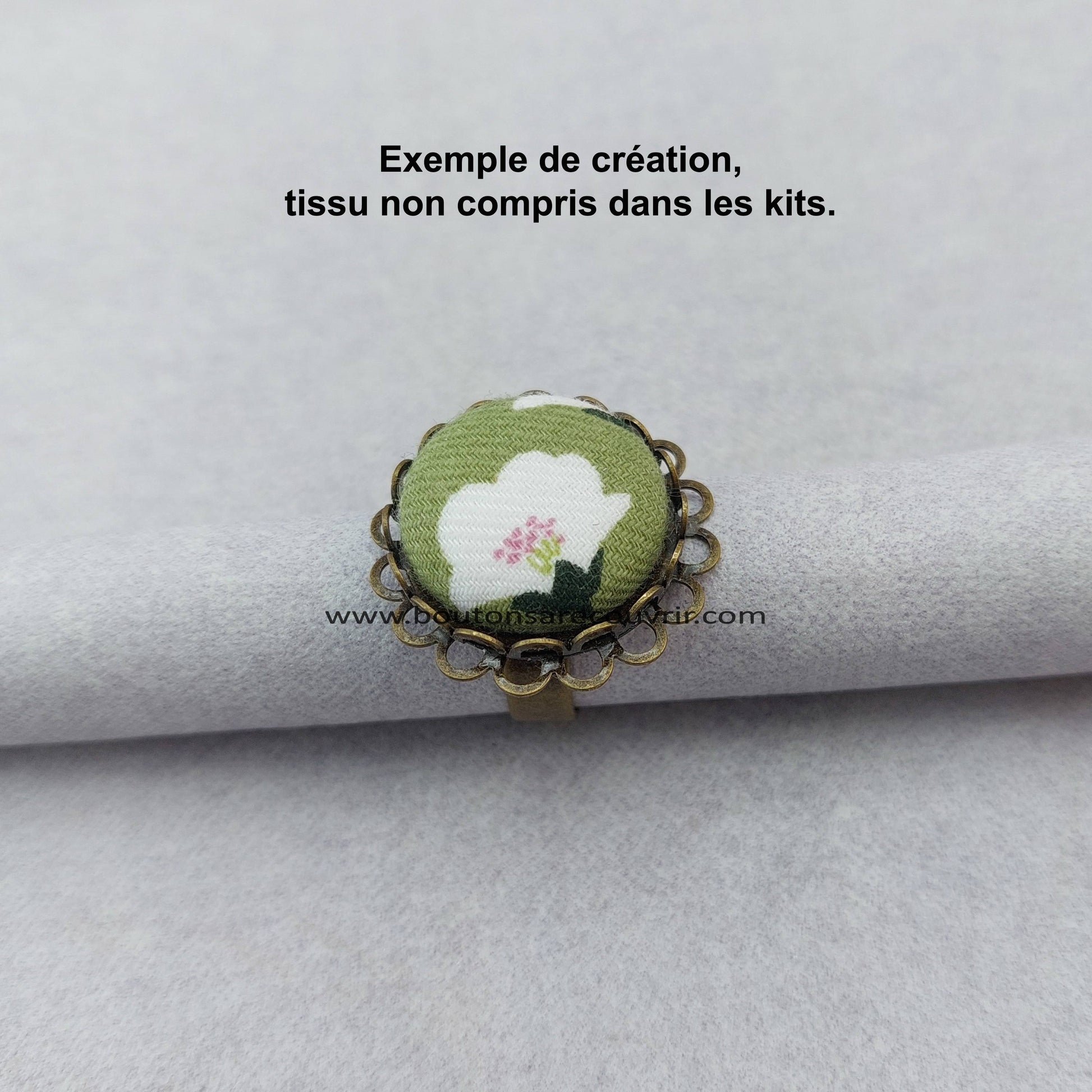 Bague personnalisable - Bouton à recouvrir