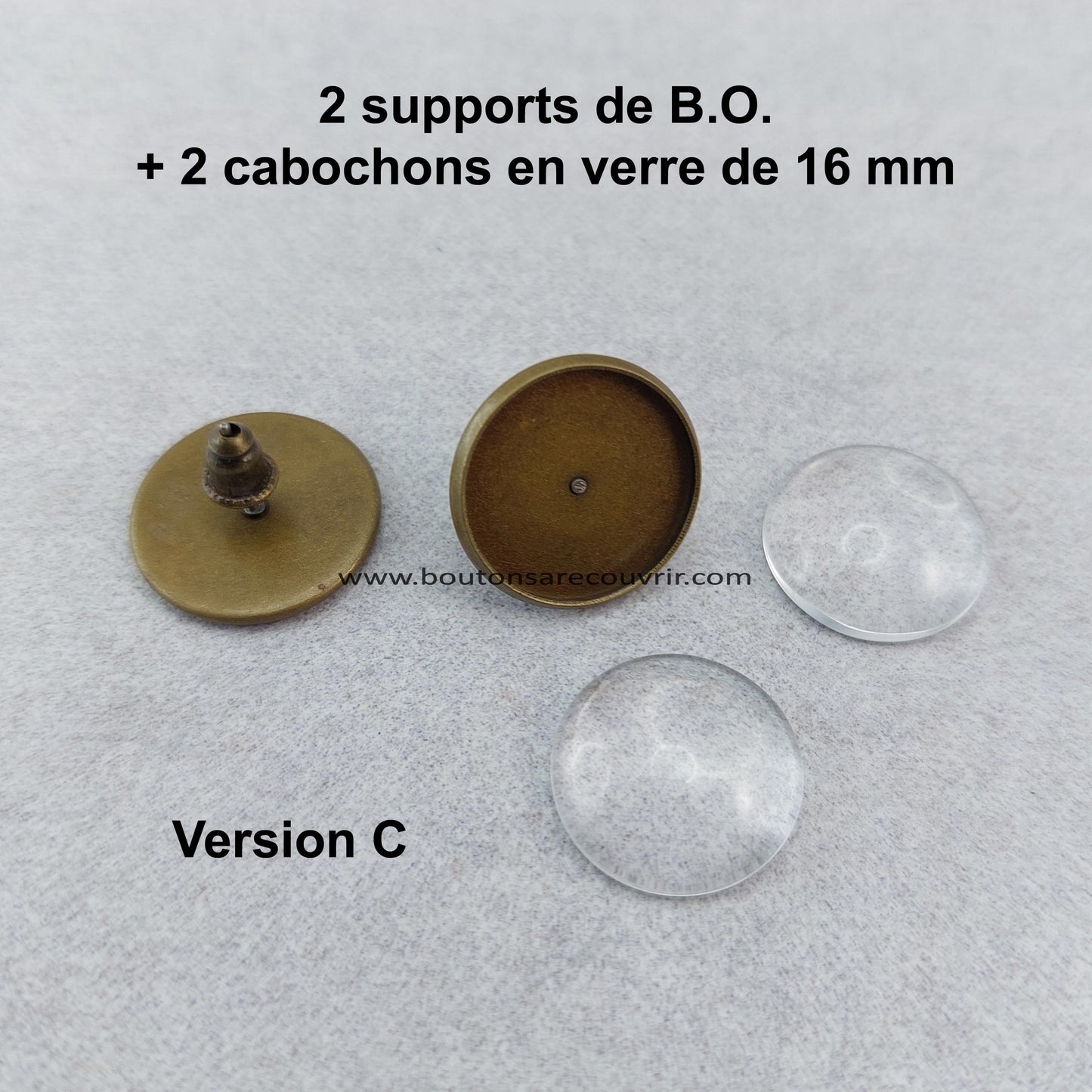Boucles d'oreilles personnalisables avec boutons à recouvrir