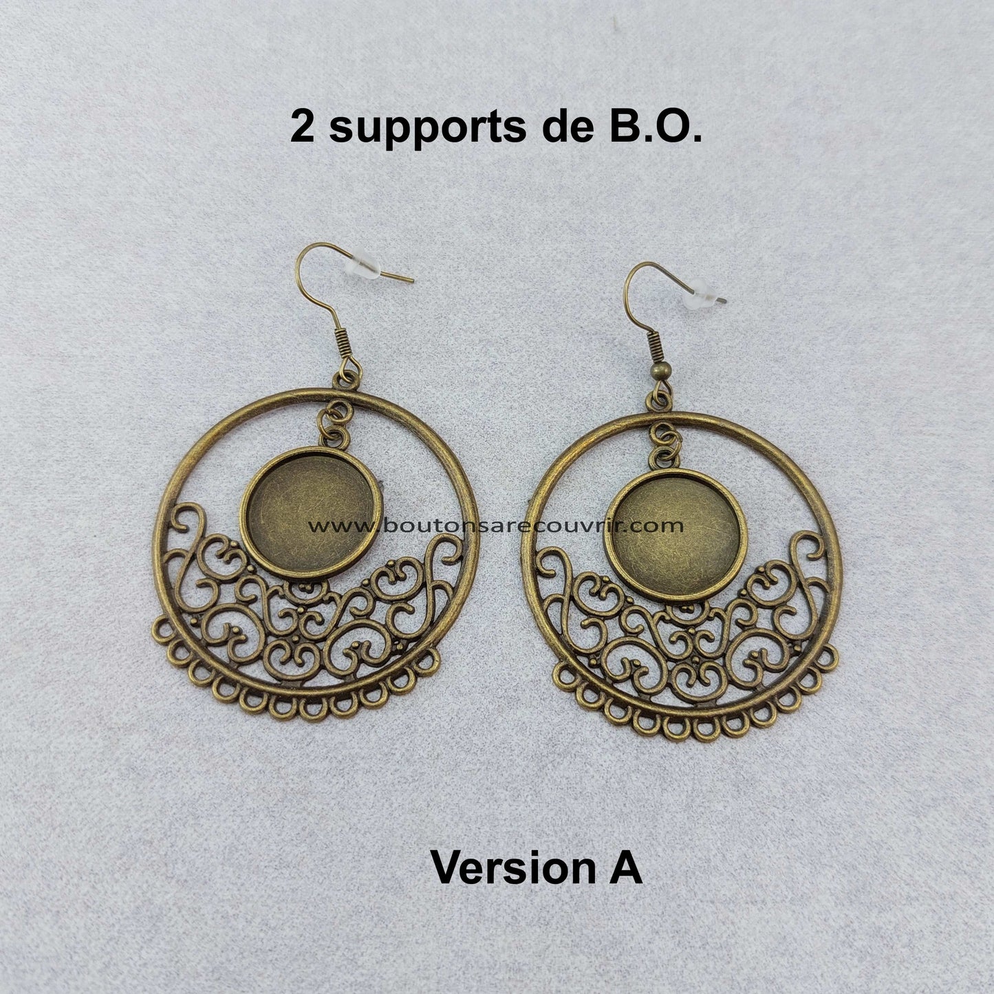 Boucles d'oreilles personnalisables avec des boutons à recouvrir 15 mm