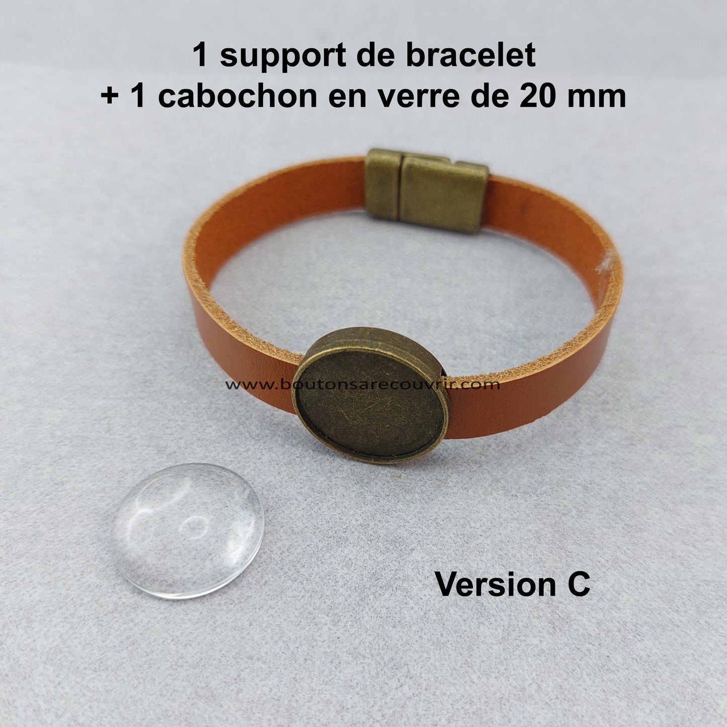Bracelet bouton à recouvrir