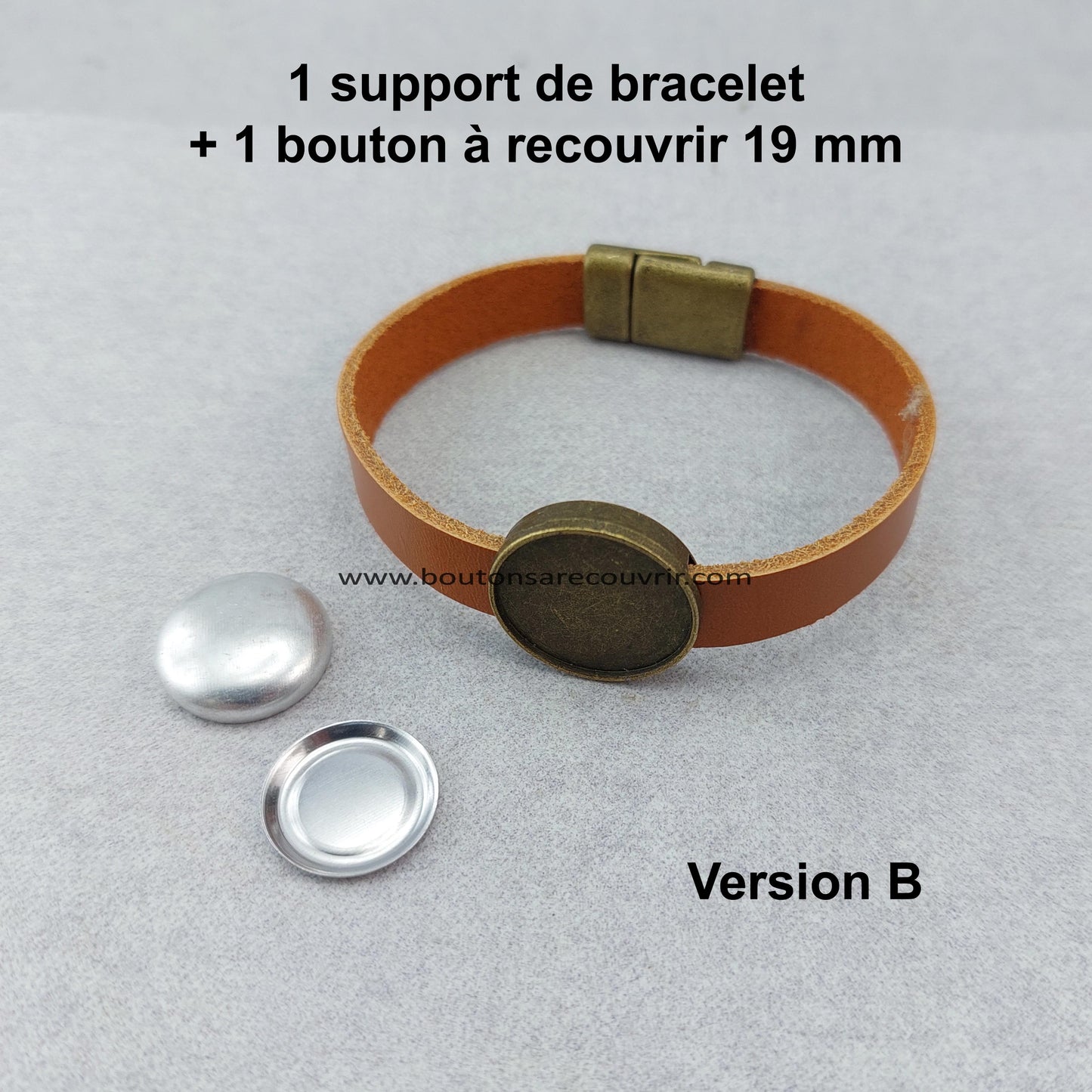 Bracelet bouton à recouvrir