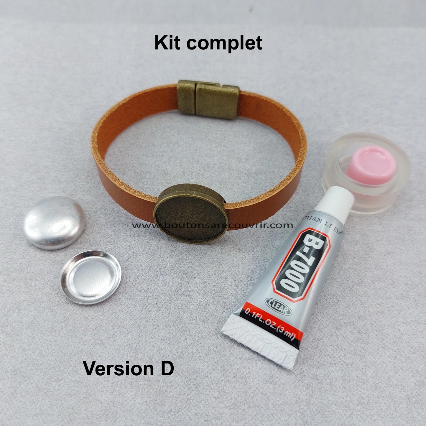 Bracelet bouton à recouvrir