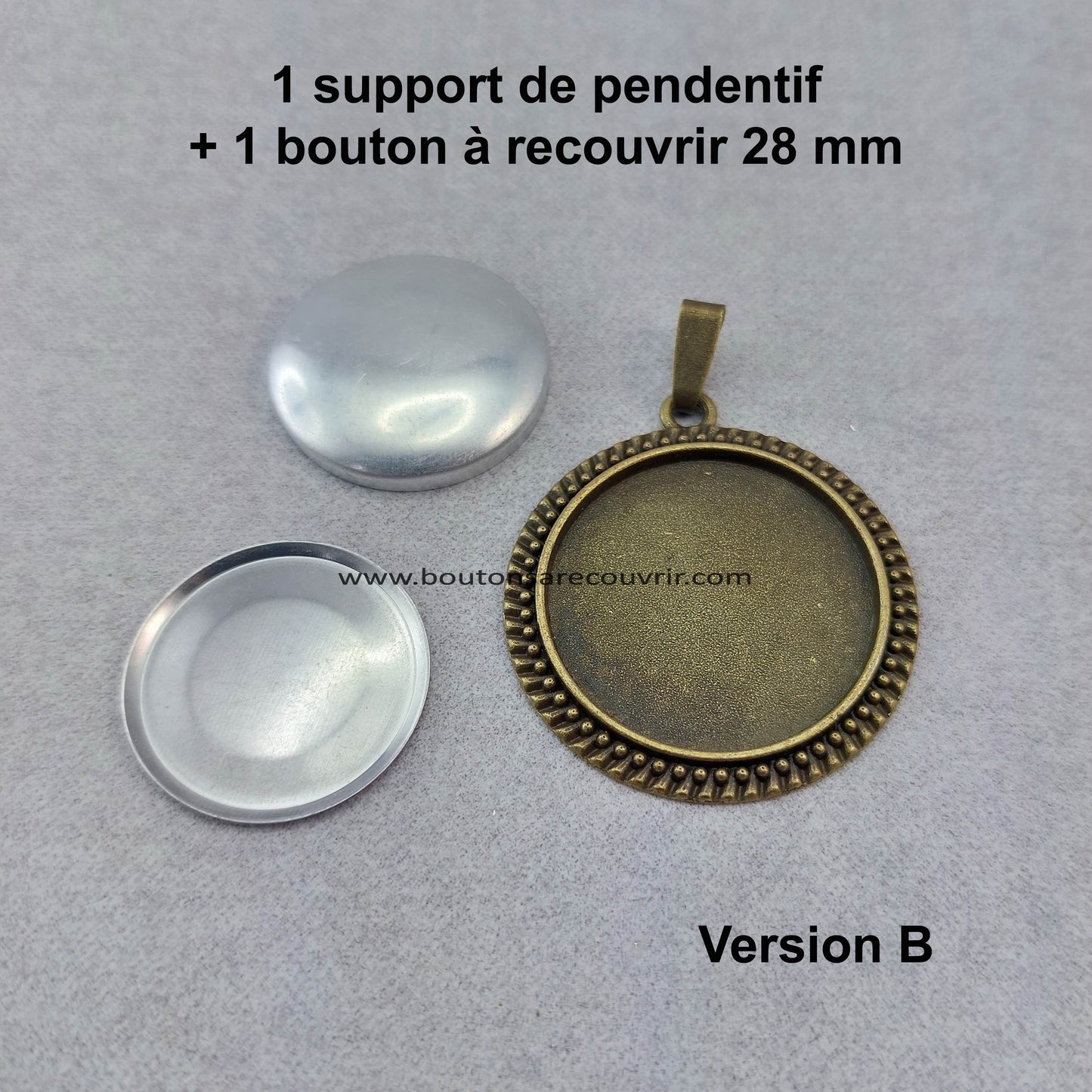 pendentif - bouton à recouvrir