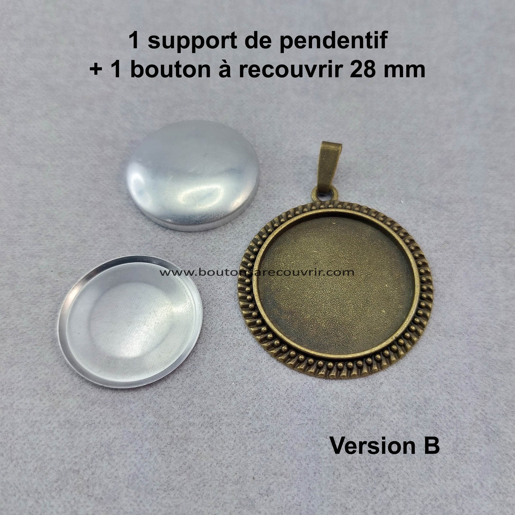 pendentif - bouton à recouvrir