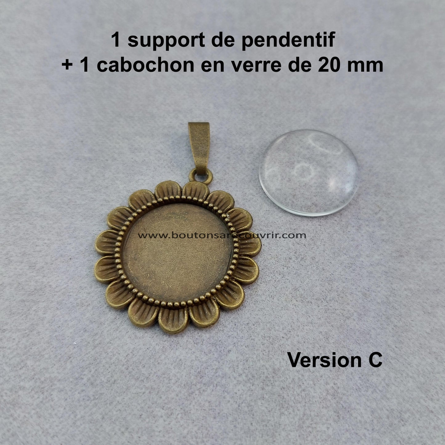 Pendentif personnalisable - bouton à recouvrir