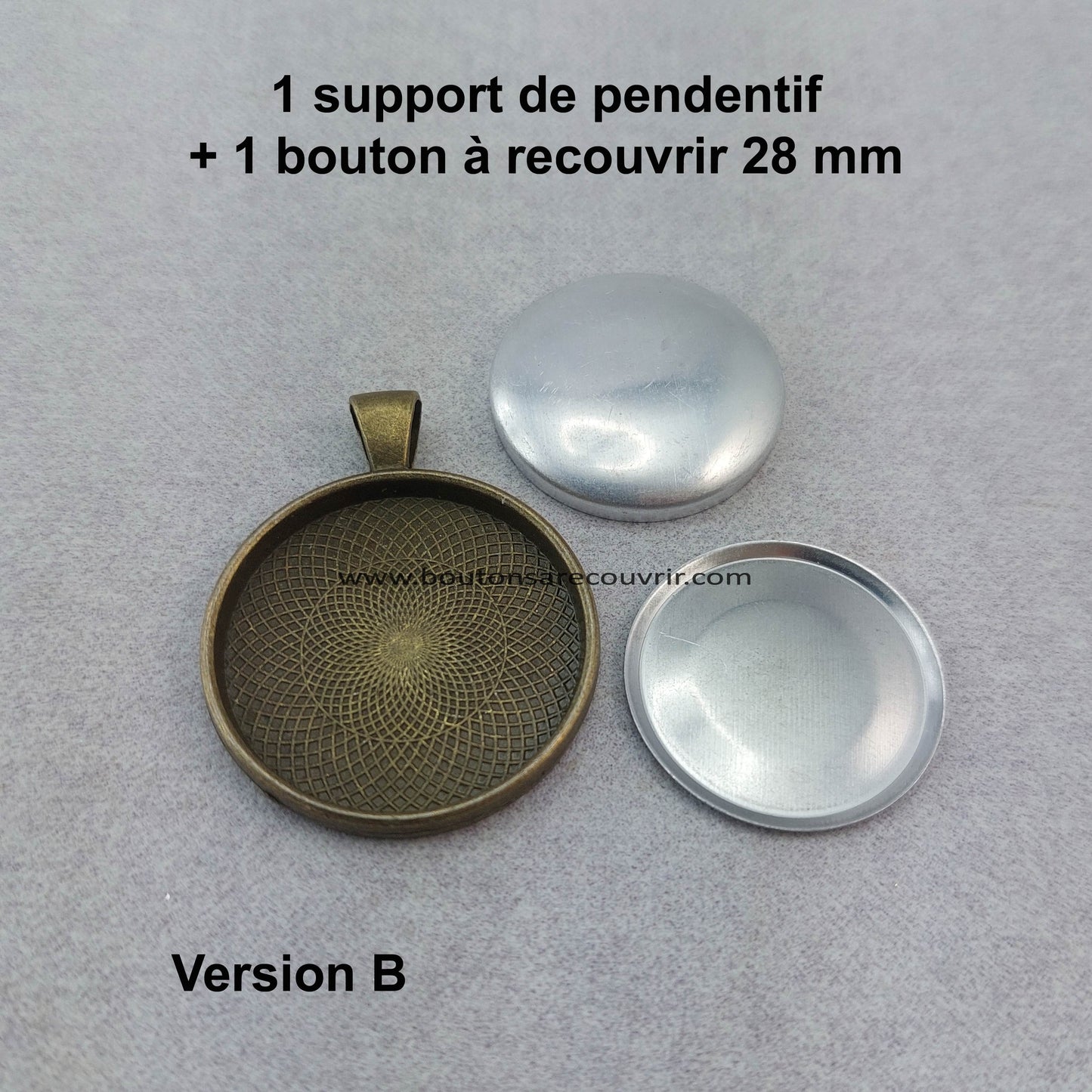 Pendentif bouton à recouvrir