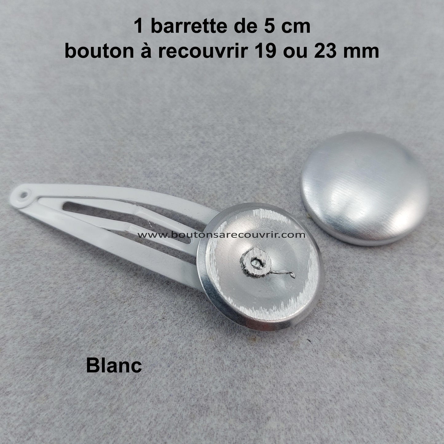 Barrette - bouton à recouvrir 19 ou 23 mm