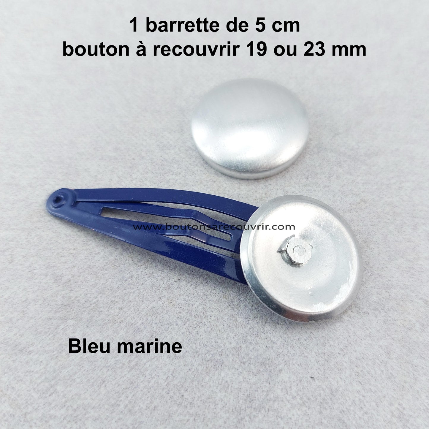 Barrette - bouton à recouvrir