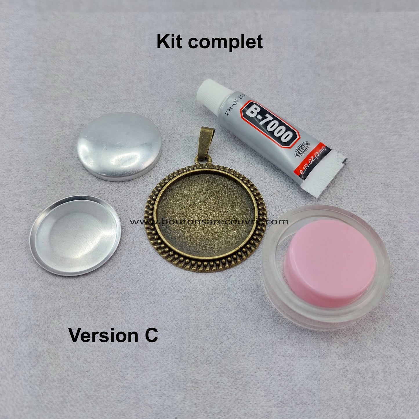 Kit complet pendentif bouton à recouvrir