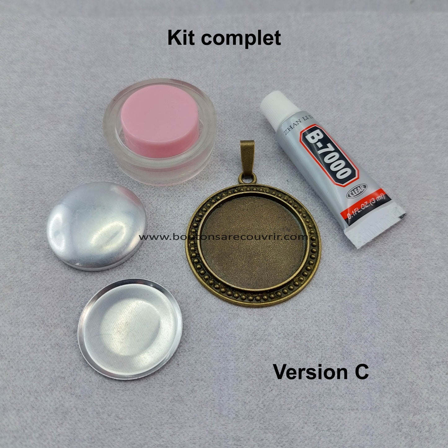Kit complet pendentif - bouton à recouvrir
