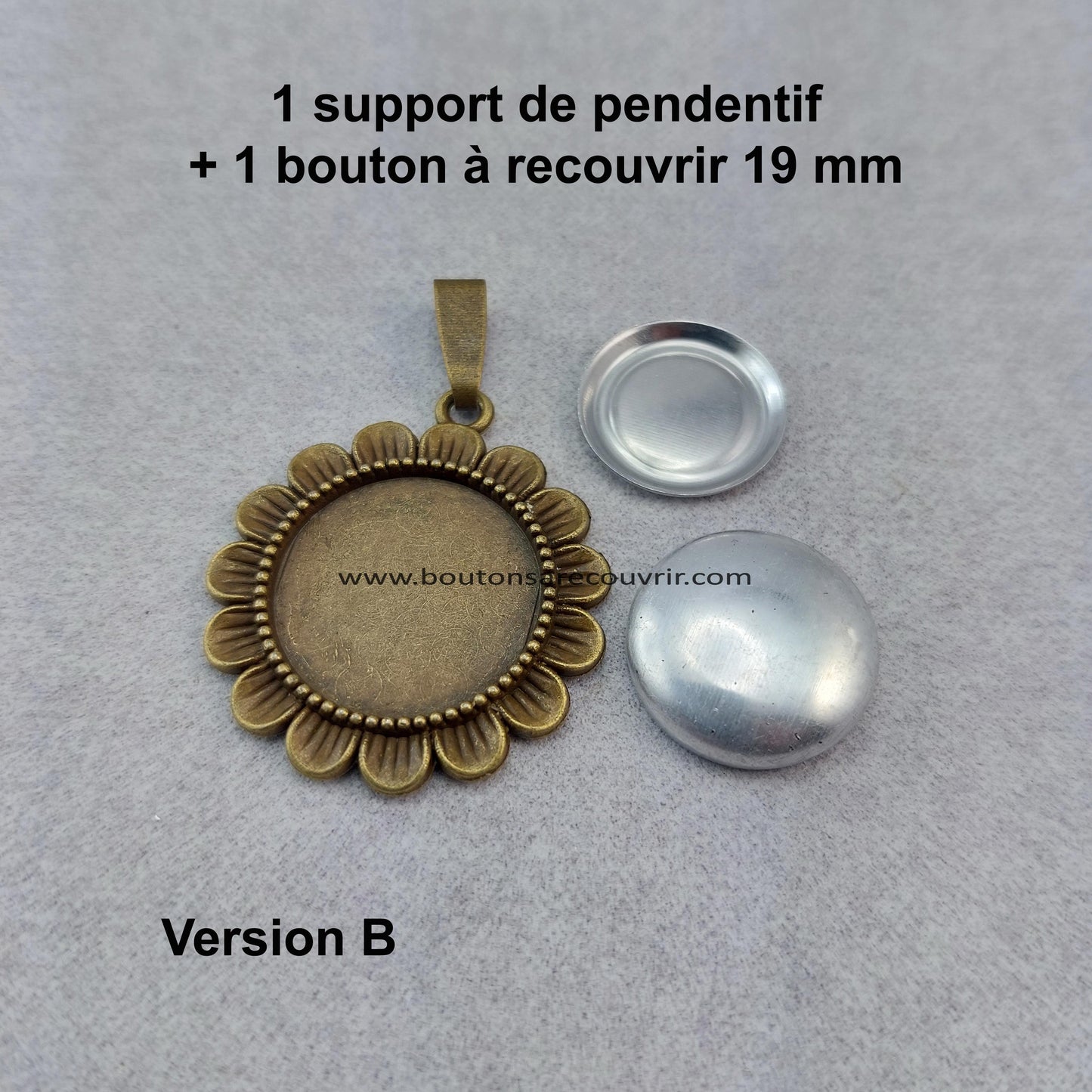 Pendentif personnalisable - bouton à recouvrir