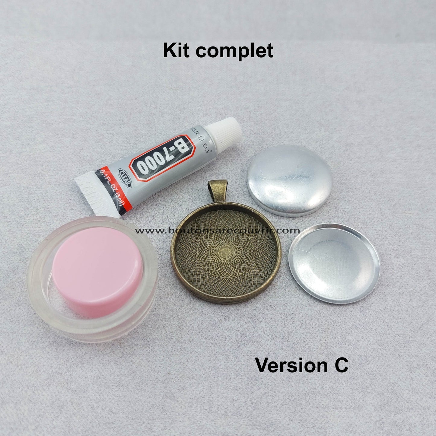 Kit complet bouton à recouvrir
