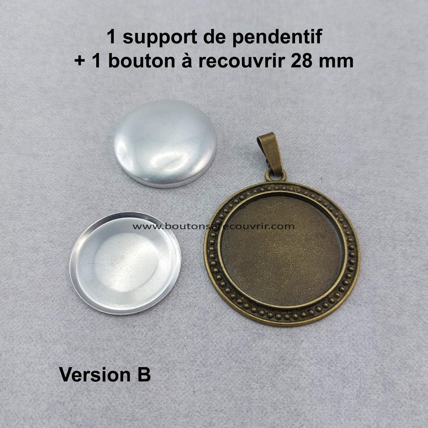 Support pendentif bouton à recouvrir