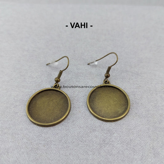 Boucles d'oreilles personnalisbles - Boutons à recouvrir - cabochons en verre