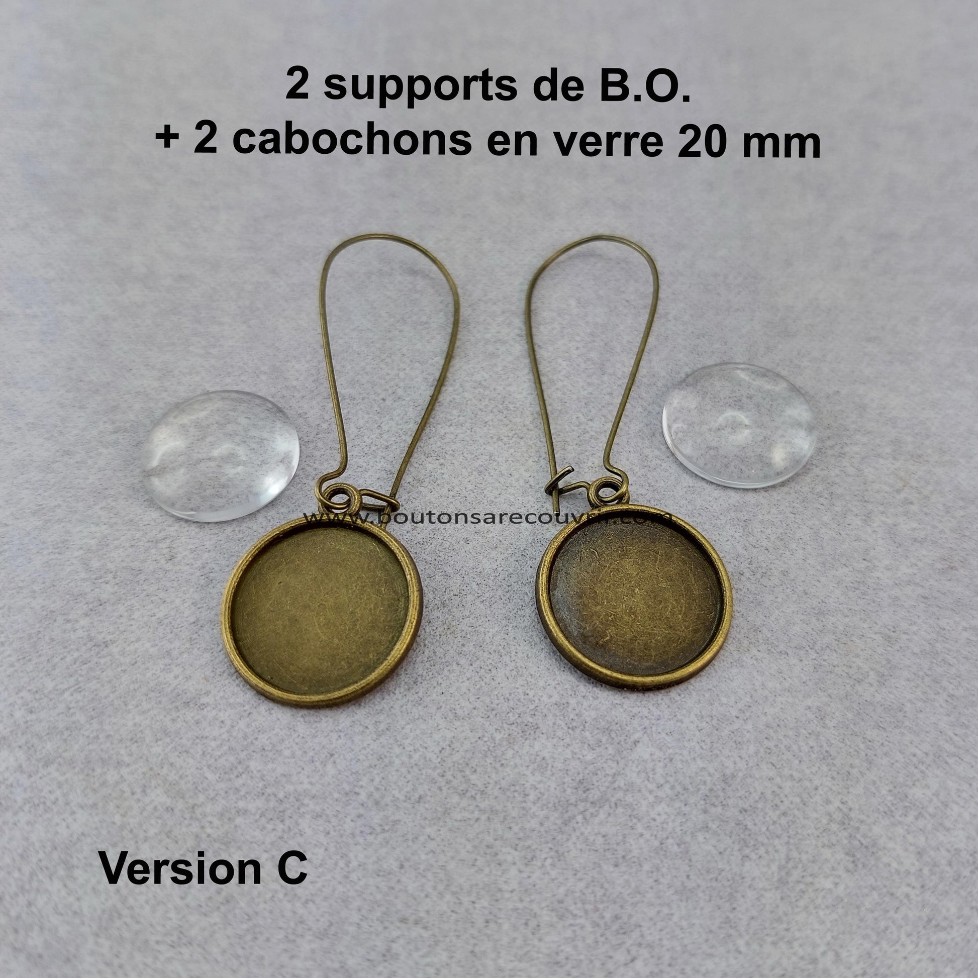 Bouton à recouvrir - boucles d'oreilles