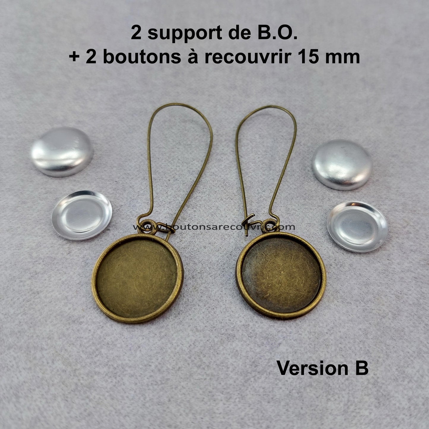 Bouton à recouvrir - boucles d'oreilles