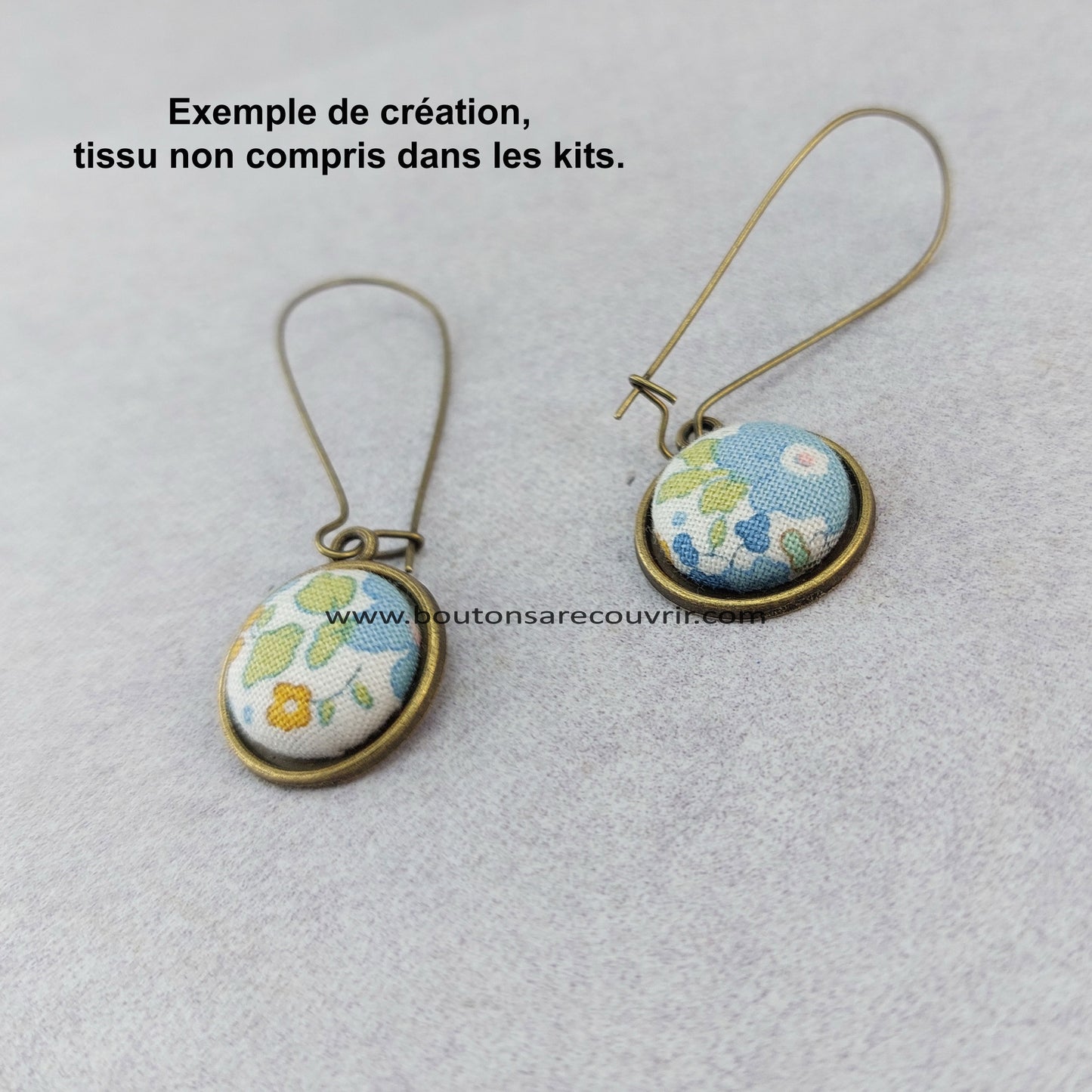 Bouton à recouvrir - boucles d'oreilles