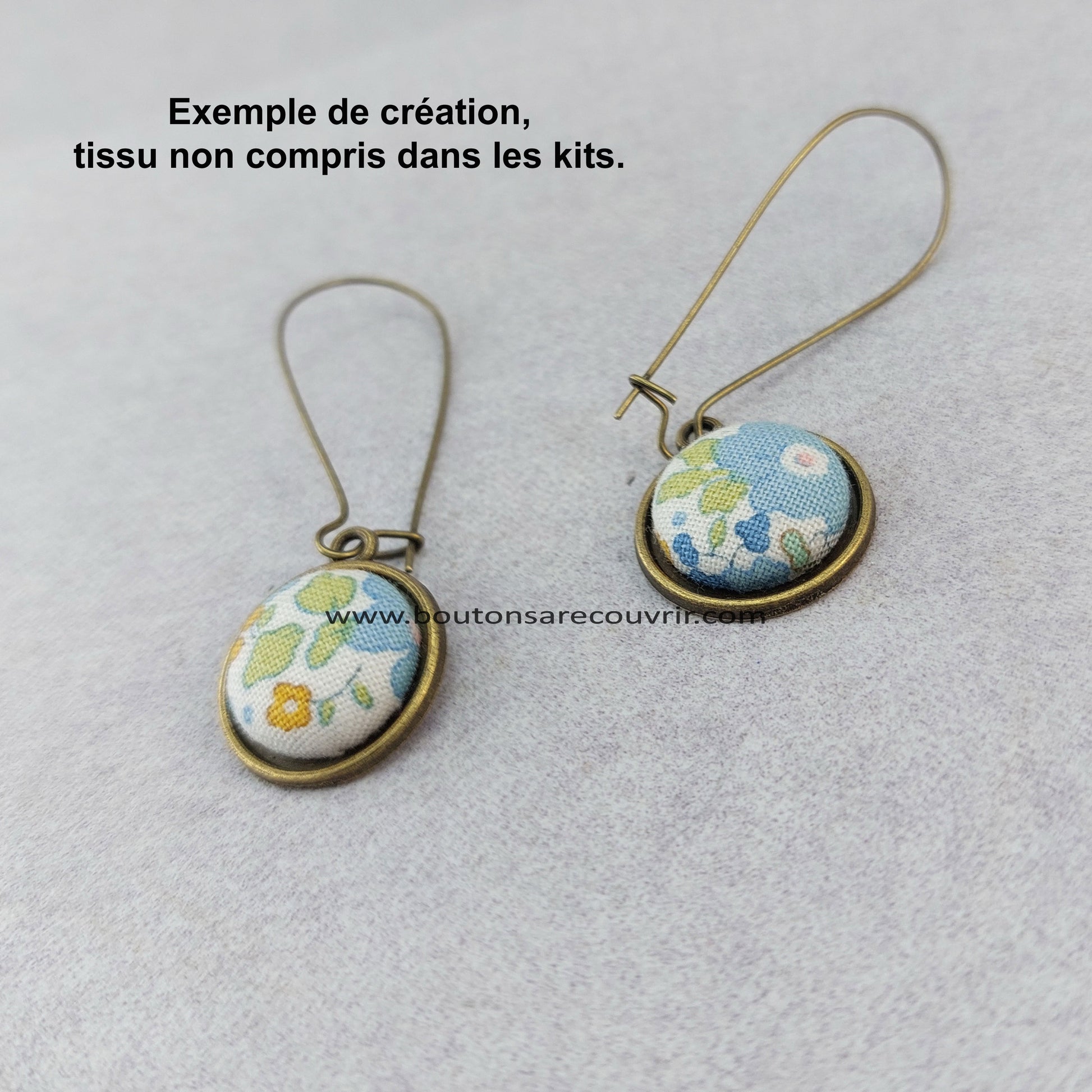 Bouton à recouvrir - boucles d'oreilles