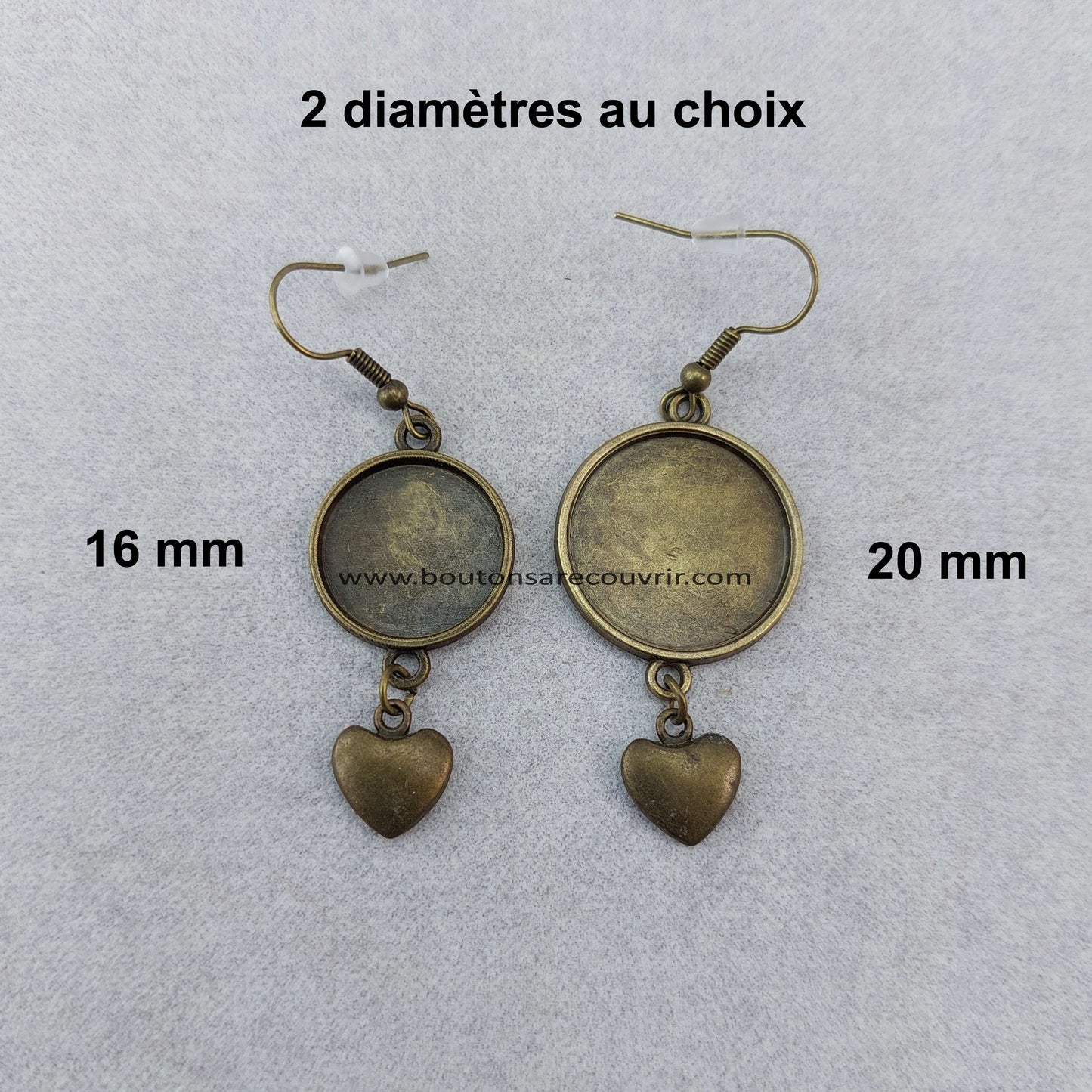 Boucles d'oreilles - boutons à recouvrir
